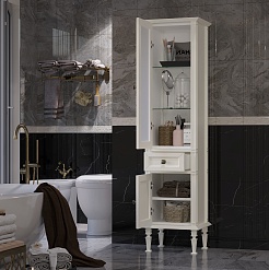 Opadiris Шкаф-пенал для ванной Кантара 46 L слоновая кость – фотография-3